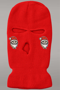 Red Street Vintage Embroidery Santa Claus Hollowed Out Patchwork Hat