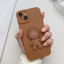 Brown Casual Print Patchwork Metal Accessories Decoration Phone Case