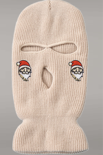 Bare Color Street Vintage Embroidery Santa Claus Hollowed Out Patchwork Hat
