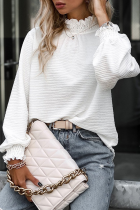 White Street Solid Flounce Half A Turtleneck Tops