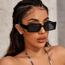 Black Casual Daily Solid Patchwork Sunglasses