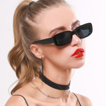 Black Casual Print Solid Patchwork Sunglasses