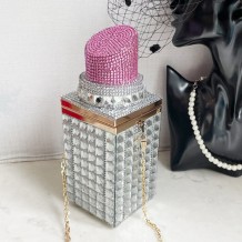 Pink Casual Daily Party Patchwork Rhinestone Bags