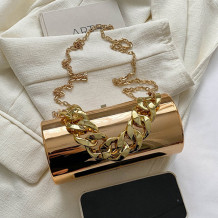 Gold Casual Solid Patchwork Chains Bags