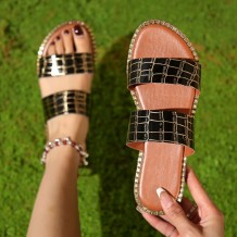 Black Casual Patchwork Contrast Round Comfortable Shoes