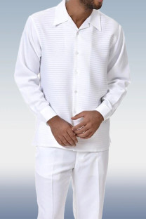 White Walking Suit for Man White Pattern Matching Casual