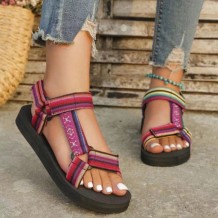 Rainbow Color Casual Patchwork Round Out Door Shoes