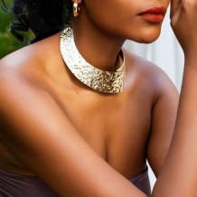 Gold Casual Geometric Patchwork Necklaces
