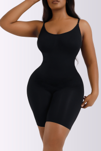 Black Sexy Solid Patchwork Sharpwear