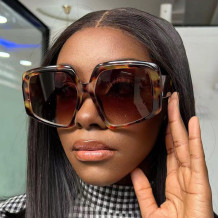 Leopard Print Casual Solid Leopard Patchwork Sunglasses