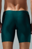 Green Sportswear Color Lump Patchwork Swim Trunks