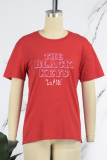 White Street Print Letter O Neck T-Shirts