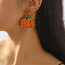 Orange Casual Geometric Patchwork Earrings