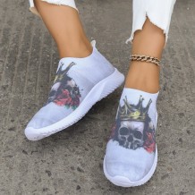 Grey Casual Patchwork Printing Round Comfortable Shoes