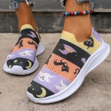 Purple Casual Sportswear Daily Patchwork Printing Round Comfortable Out Door Shoes