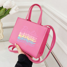 Rose Red Casual Daily Letter Print Bags