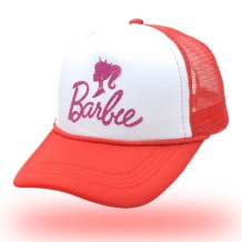 Tangerine Red Casual Print Patchwork Contrast Hat