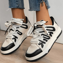 Black Casual Patchwork Round Comfortable Shoes