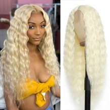 Light Gold Casual Solid Patchwork Wigs
