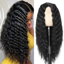 Black Casual Solid Patchwork Wigs