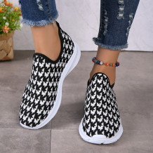 Black Casual Patchwork Round Comfortable Shoes