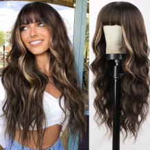 Brown Casual Gradual Change Patchwork Wigs