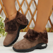 Khaki Casual Patchwork Round Keep Warm Comfortable Out Door Shoes