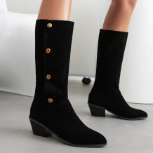 Black Casual Patchwork Solid Color Out Door Shoes (Heel Height 2.16in)