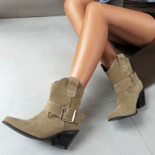 Beige Casual Patchwork Solid Color Pointed Comfortable Out Door Shoes (Heel Height 2.75in)