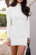 Fashion Sexy Solid Draw String Turtleneck Wrapped Skirt Dresses