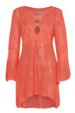 Fashion Vacation Solid Hollowed Out Swimwears Cover Up