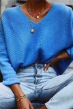Fashion Casual Solid Pullovers V Neck Tops
