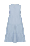 Fashion Casual Solid Split Joint O Neck Princess Dresses
