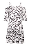 Fashion Casual Print Split Joint V Neck A Line Dresses