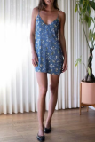 Vacation Floral V Neck Mini Dress Dresses