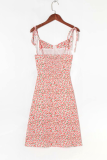 Elegant Floral Split Joint Slit Strapless A Line Dresses