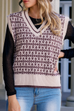 Casual Patchwork Basic V Neck Tops