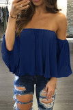 Fashion Casual Solid Split Joint Strapless Tops