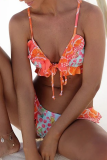 Sweet Print Pocket Flounce Swimwears