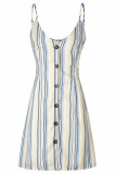Fashion Street Print Split Joint V Neck A Line Dresses