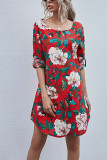 Fashion Casual Print O Neck A Line Dresses