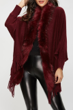 Casual Solid Tassel Split Joint Tops Sweater