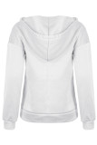 Fashion Casual Solid Split Joint Hooded Collar Tops