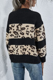 Fashion Casual Print Split Joint O Neck Tops