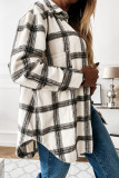Fashion Sweet Adult Plaid Patchwork Split Joint Cardigan Turndown Collar Tops