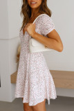 Fashion Sweet Print V Neck A Line Dresses