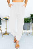 Casual Solid Split Joint Pocket Loose Mid Waist Harlan Solid Color Bottoms