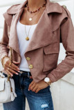Fashion Street Solid Cardigan Turndown Collar Outerwear