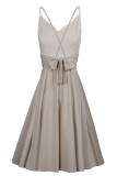 Fashion Casual Print Split Joint V Neck A Line Dresses