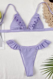 Fashion Simplicity Solid Split Joint Swimwears